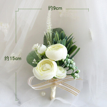 1 τμχ Μπουτονιέρα Flowers Corsage Καρφίτσα Boutonniere Buttonhole Ανδρικό βραχιόλι γάμου Bridesmaid Wedding Buttonhole Witness Corsage