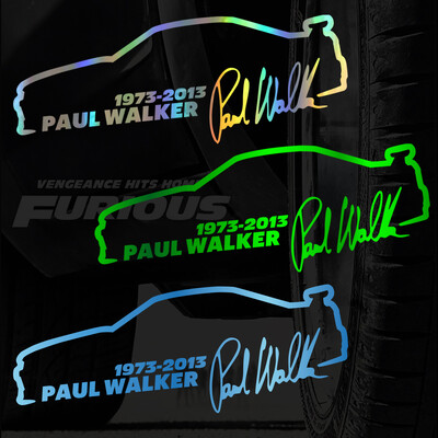 Autocolant mașină Vinil 13*5cm Paul Walker Fast And Furious Fashion Autocolant reflectorizant pe mașină Autocolante amuzante 3D Decalcomanii Car Styling