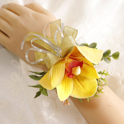 Boutonniere i Wrist Corsag Poslovna proslava Poprsje Handflower Svadbeni pribor Foto studio Žuta magnolija 275
