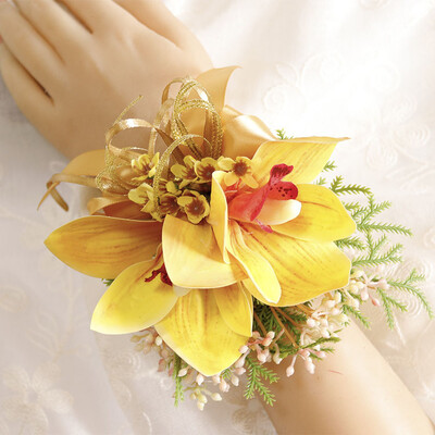Boutonniere i Wrist Corsag Poslovna proslava Poprsje Handflower Svadbeni pribor Foto studio Žuta magnolija 275