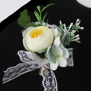 JaneVini 2023 Koreja Kāzu līgavainis Boutonniere Vīriešu uzvalks pogcaurums Korsāža piespraudes Mākslīgā aproce Ziedi Kāzu aksesuāri