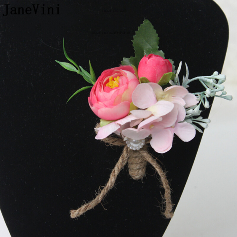 JaneVini 2023 Koreja Kāzu līgavainis Boutonniere Vīriešu uzvalks pogcaurums Korsāža piespraudes Mākslīgā aproce Ziedi Kāzu aksesuāri