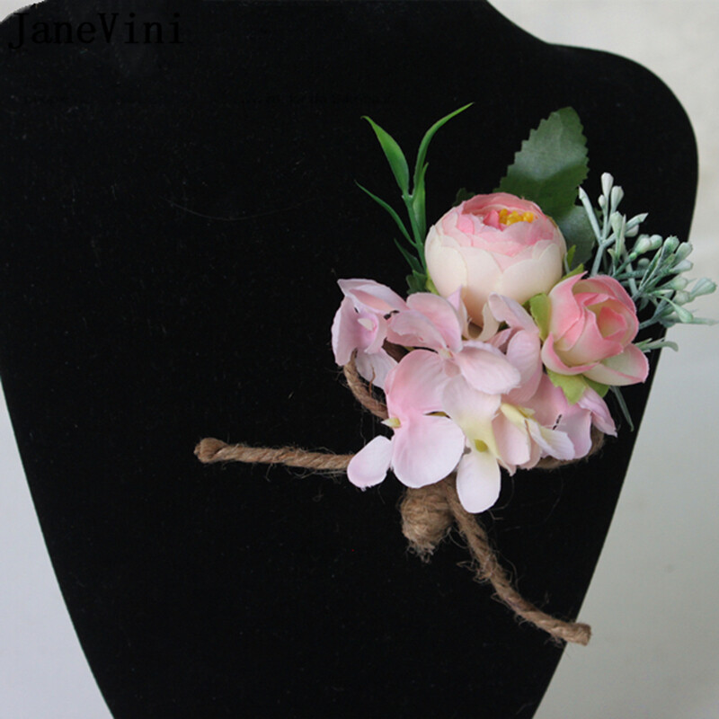JaneVini 2023 Koreja Kāzu līgavainis Boutonniere Vīriešu uzvalks pogcaurums Korsāža piespraudes Mākslīgā aproce Ziedi Kāzu aksesuāri
