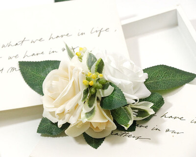 Naujos dirbtinės gėlės Boutonniere riešo korsažo sagos vestuvinės nuotakos kostiumo liudytojų priedai