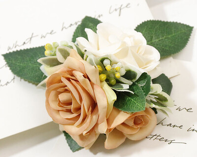 Naujos dirbtinės gėlės Boutonniere riešo korsažo sagos vestuvinės nuotakos kostiumo liudytojų priedai