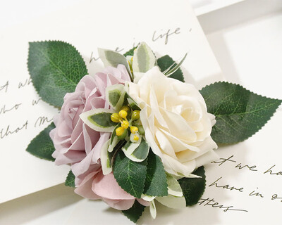 Naujos dirbtinės gėlės Boutonniere riešo korsažo sagos vestuvinės nuotakos kostiumo liudytojų priedai