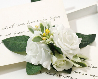 Naujos dirbtinės gėlės Boutonniere riešo korsažo sagos vestuvinės nuotakos kostiumo liudytojų priedai