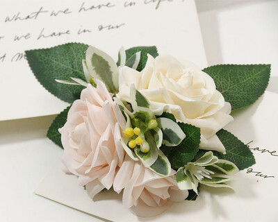 Naujos dirbtinės gėlės Boutonniere riešo korsažo sagos vestuvinės nuotakos kostiumo liudytojų priedai