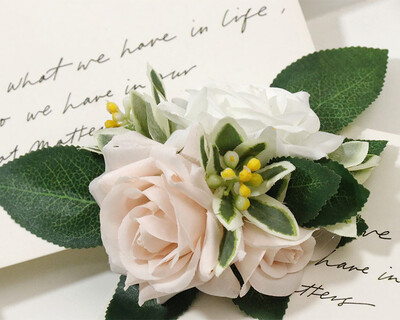 Naujos dirbtinės gėlės Boutonniere riešo korsažo sagos vestuvinės nuotakos kostiumo liudytojų priedai