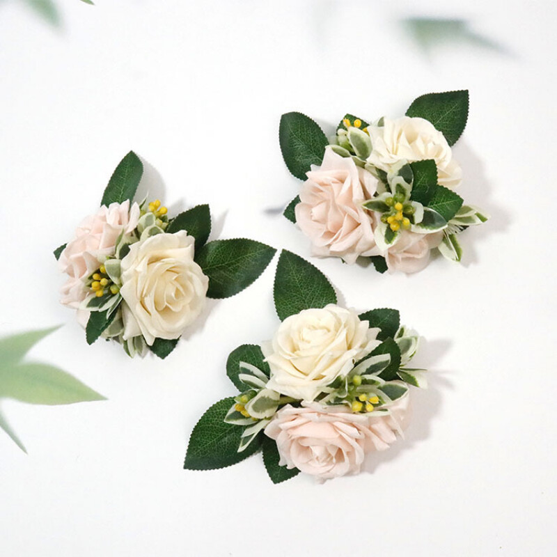 Naujos dirbtinės gėlės Boutonniere riešo korsažo sagos vestuvinės nuotakos kostiumo liudytojų priedai