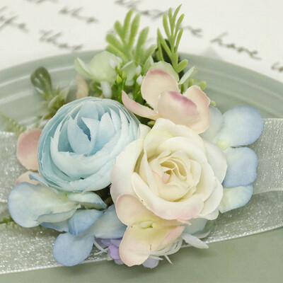 Romantiškos Dirbtinės Vestuvių Dienos Gėlės Boutonniere mariage pour invité Vestuvių sagų skylutės Jaunikių aksesuarai