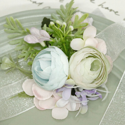 Romantiškos Dirbtinės Vestuvių Dienos Gėlės Boutonniere mariage pour invité Vestuvių sagų skylutės Jaunikių aksesuarai