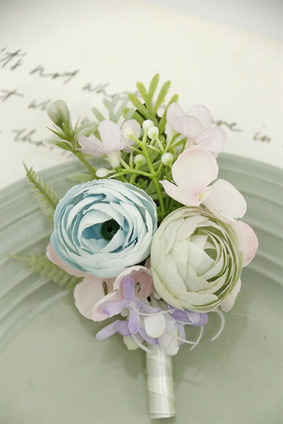 Romantiškos Dirbtinės Vestuvių Dienos Gėlės Boutonniere mariage pour invité Vestuvių sagų skylutės Jaunikių aksesuarai