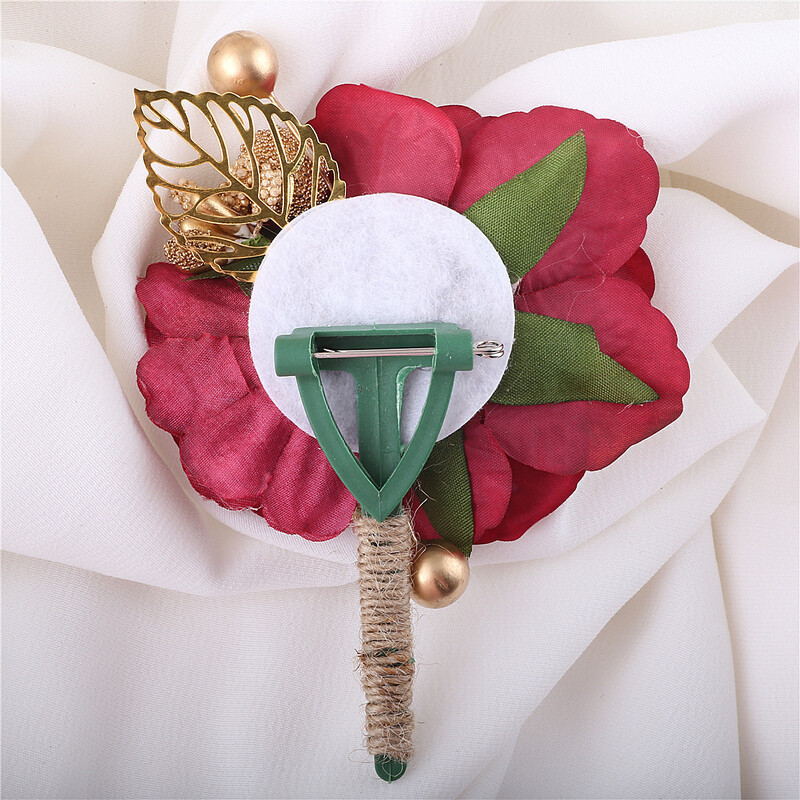 Kyunovia Raudonasis vynas Geriausias vyras Vestuvių Gėlės Jaunikis Prom Party Vestuvinis Kostiumas Boutonniere Rose Corsage Buttonholes Gėlė