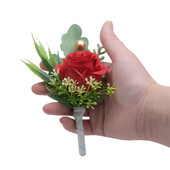 2 vnt. Šilko rožės Korsažo gėlės Vyriškos vestuvės Boutonniere Vestuvių dekoras Mariage Moteriška korsažo sagė Geriausias vyriškas kostiumas sagos