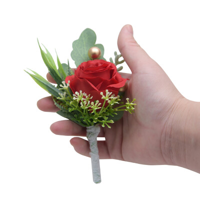 2 vnt. Šilko rožės Korsažo gėlės Vyriškos vestuvės Boutonniere Vestuvių dekoras Mariage Moteriška korsažo sagė Geriausias vyriškas kostiumas sagos