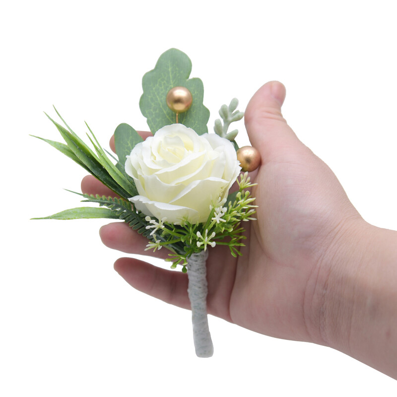 2 vnt. Šilko rožės Korsažo gėlės Vyriškos vestuvės Boutonniere Vestuvių dekoras Mariage Moteriška korsažo sagė Geriausias vyriškas kostiumas sagos