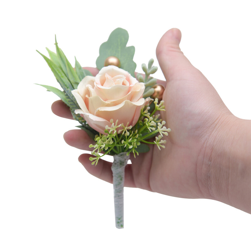 2 vnt. Šilko rožės Korsažo gėlės Vyriškos vestuvės Boutonniere Vestuvių dekoras Mariage Moteriška korsažo sagė Geriausias vyriškas kostiumas sagos