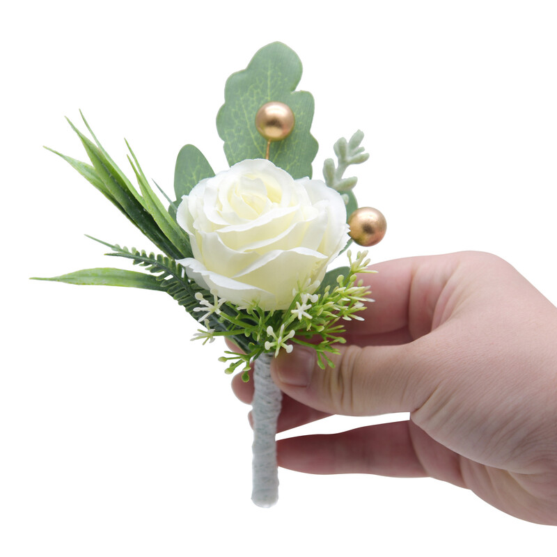 2 vnt. Šilko rožės Korsažo gėlės Vyriškos vestuvės Boutonniere Vestuvių dekoras Mariage Moteriška korsažo sagė Geriausias vyriškas kostiumas sagos