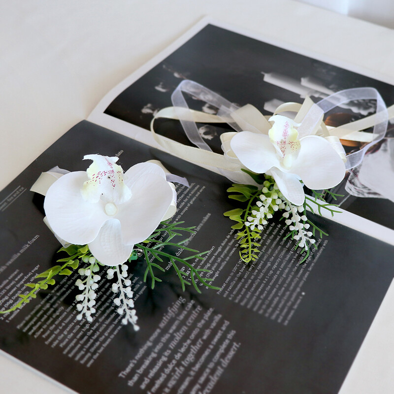 Boutonniere ir riešo korsažas Vestuvių jaunikis Krūtinė Nuotaka Atvartas Vestuvinė Banketinė Suknelė Krūtinė Smeigtukas Nuotakos Imitacija Gėlė