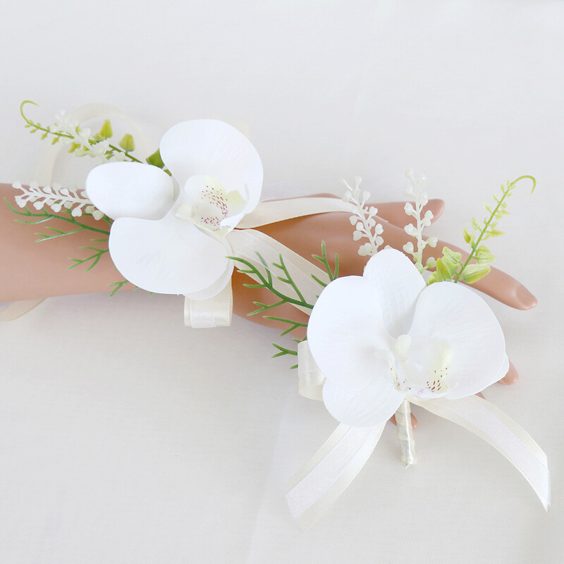 Boutonniere ir riešo korsažas Vestuvių jaunikis Krūtinė Nuotaka Atvartas Vestuvinė Banketinė Suknelė Krūtinė Smeigtukas Nuotakos Imitacija Gėlė