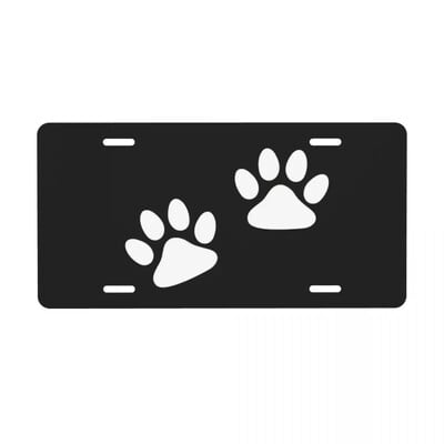 Εκτυπώσεις Paw Dog Personalized Animal Disorder Card Pable Place Προσωποποιημένο Ζώο Κάλυμμα πινακίδας κυκλοφορίας αυτοκινήτου Μπροστινό κάλυμμα πινακίδας κυκλοφορίας αλουμινίου Ετικέτα νεσεσέρ 12 x 6 ιντσών