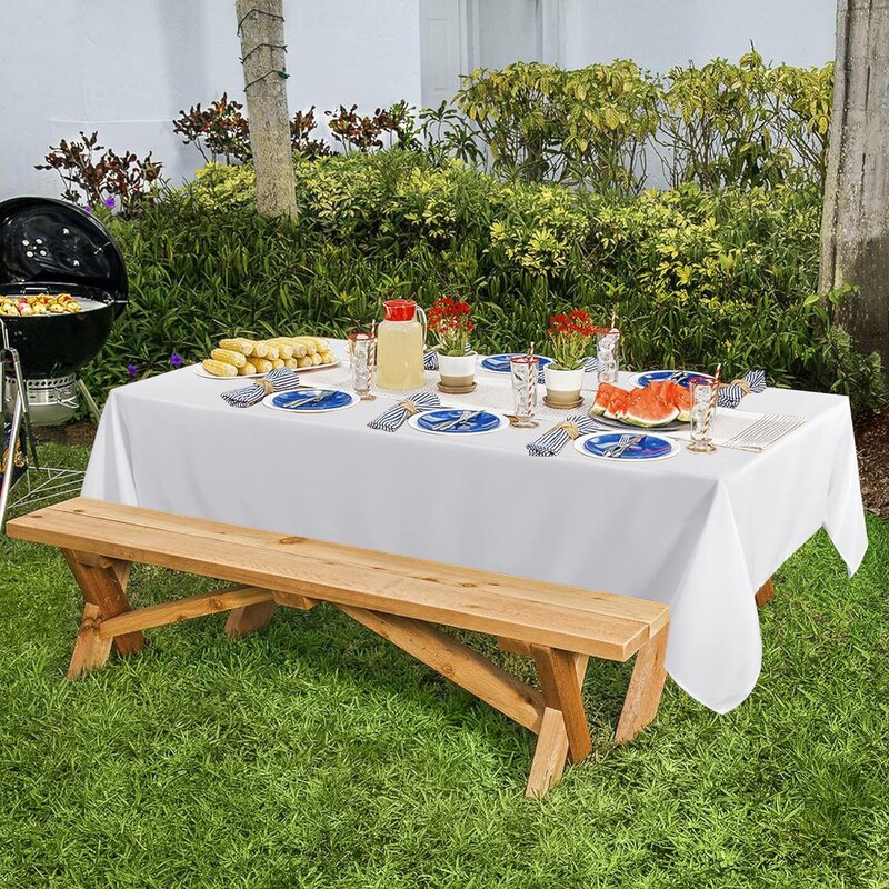 Bijeli stolnjak Vodootporni poliesterski stolnjak otporan na ogrebotine Ukrasni pokrivač za stol od perive tkanine Kućna večera Buffet Party