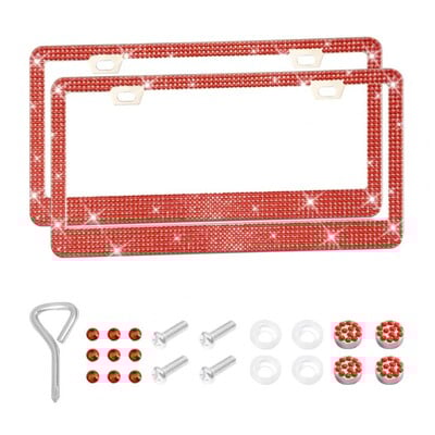 Rhinestones Sparkling rendszámtábla keret Univerzális autó rendszámtábla keret táblatartó rozsdamentes acél rendszámtábla tok