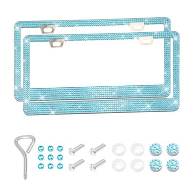 Rhinestones Sparkling rendszámtábla keret Univerzális autó rendszámtábla keret táblatartó rozsdamentes acél rendszámtábla tok