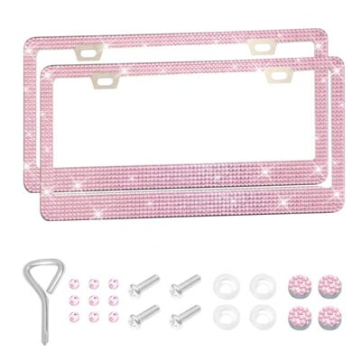 Rhinestones Sparkling rendszámtábla keret Univerzális autó rendszámtábla keret táblatartó rozsdamentes acél rendszámtábla tok