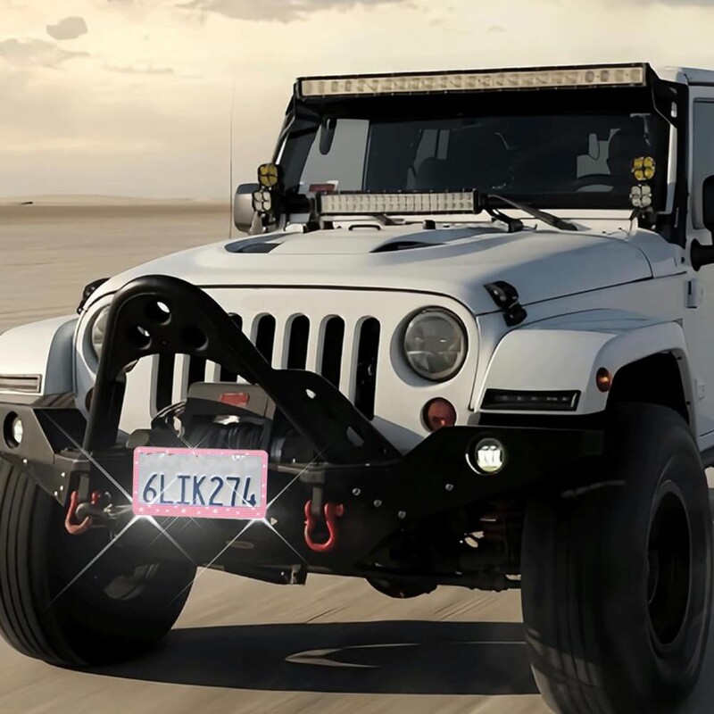 Rhinestones Sparkling rendszámtábla keret Univerzális autó rendszámtábla keret táblatartó rozsdamentes acél rendszámtábla tok