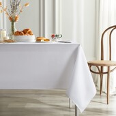 Bijeli stolnjak Vodootporni poliesterski stolnjak otporan na ogrebotine Ukrasni pokrivač za stol od perive tkanine Kućna večera Buffet Party