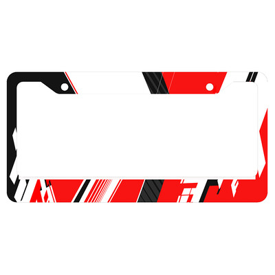 valstybinio numerio rėmelis su šaunia spalvų schema, skirta Pasaulio ralio formulės lenktynėms. Asmeninį valstybinio numerio dangtelį galima pridėti su tekstu 1