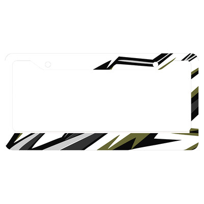 valstybinio numerio rėmelis su šaunia spalvų schema, skirta Pasaulio ralio formulės lenktynėms. Asmeninį valstybinio numerio dangtelį galima pridėti su tekstu 1