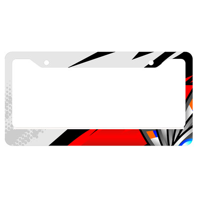 valstybinio numerio rėmelis su šaunia spalvų schema, skirta Pasaulio ralio formulės lenktynėms. Asmeninį valstybinio numerio dangtelį galima pridėti su tekstu 1