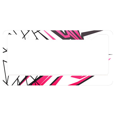 valstybinio numerio rėmelis su šaunia spalvų schema, skirta Pasaulio ralio formulės lenktynėms. Asmeninį valstybinio numerio dangtelį galima pridėti su tekstu 1