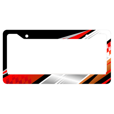 valstybinio numerio rėmelis su šaunia spalvų schema, skirta Pasaulio ralio formulės lenktynėms. Asmeninį valstybinio numerio dangtelį galima pridėti su tekstu 1