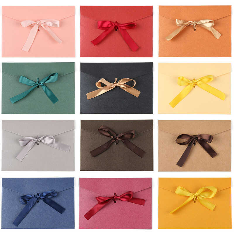 10 vnt. vokas su lankelio juostele Kūrybiški daugiaspalviai sveikinimo atvirukų maišeliai Perlamutrinio popieriaus vokas Vestuvių kvietimo atvirukų maišelis Dovana