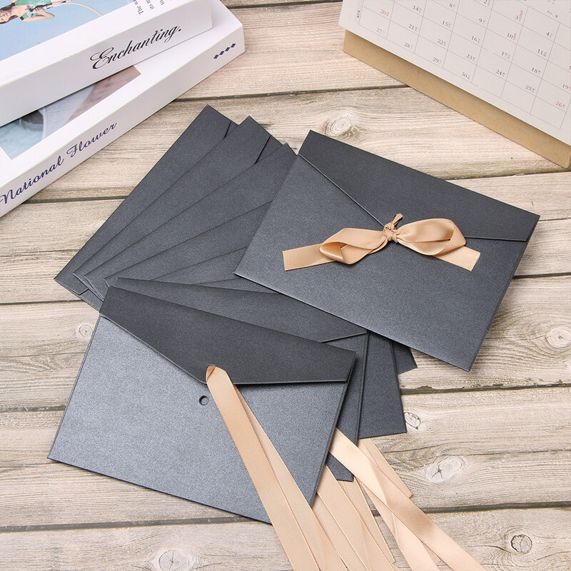 10 vnt. vokas su lankelio juostele Kūrybiški daugiaspalviai sveikinimo atvirukų maišeliai Perlamutrinio popieriaus vokas Vestuvių kvietimo atvirukų maišelis Dovana
