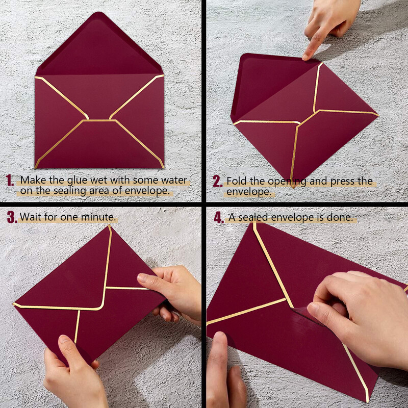 50 бр./опаковка 18,5 см x 13,5 см Пликове Пном Пен Сватбена покана Плик чанта