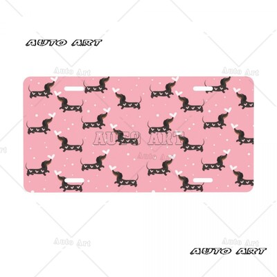 Personalized Sausage Dog πινακίδα Dachshund Διακοσμητικό Αυτοκίνητο Μπροστινή πινακίδα Αλουμινίου Μεταλλική πινακίδα Vanity Tag 6 x 12 ιντσών