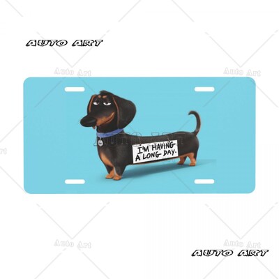 Personalized Sausage Dog πινακίδα Dachshund Διακοσμητικό Αυτοκίνητο Μπροστινή πινακίδα Αλουμινίου Μεταλλική πινακίδα Vanity Tag 6 x 12 ιντσών