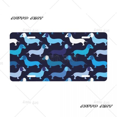 Personalized Sausage Dog πινακίδα Dachshund Διακοσμητικό Αυτοκίνητο Μπροστινή πινακίδα Αλουμινίου Μεταλλική πινακίδα Vanity Tag 6 x 12 ιντσών
