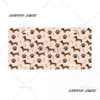 Personalized Sausage Dog πινακίδα Dachshund Διακοσμητικό Αυτοκίνητο Μπροστινή πινακίδα Αλουμινίου Μεταλλική πινακίδα Vanity Tag 6 x 12 ιντσών