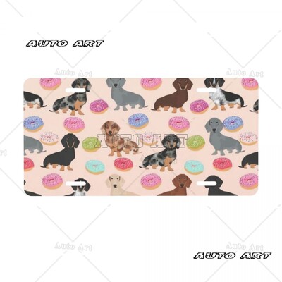 Personalized Sausage Dog πινακίδα Dachshund Διακοσμητικό Αυτοκίνητο Μπροστινή πινακίδα Αλουμινίου Μεταλλική πινακίδα Vanity Tag 6 x 12 ιντσών