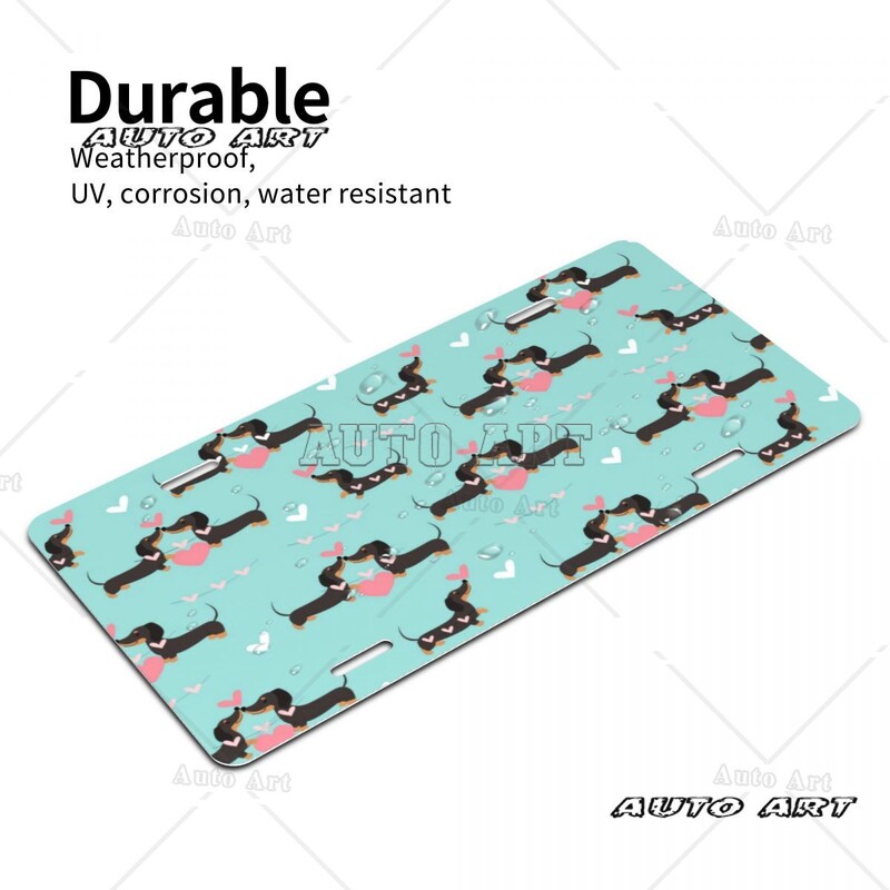 Personalized Sausage Dog πινακίδα Dachshund Διακοσμητικό Αυτοκίνητο Μπροστινή πινακίδα Αλουμινίου Μεταλλική πινακίδα Vanity Tag 6 x 12 ιντσών