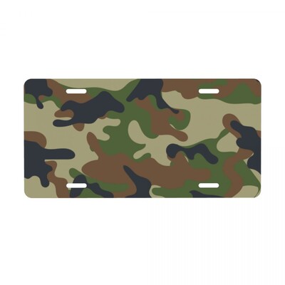 Camo Camouflage besiūlių raštų valstybinis numerio ženklas armijos taktinis dekoratyvinis automobilio priekinis numerio ženklas aliuminio metalinis ženklas