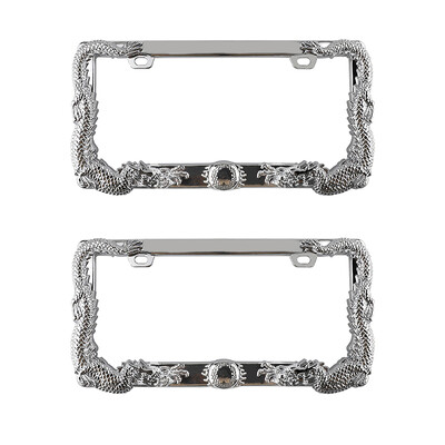 2 τεμ. Animal Chain Shape Skeleton Personalized Creative Πλαίσιο πινακίδας κυκλοφορίας ABS American Standard Πινακίδα οχήματος