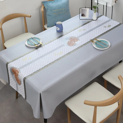 Nordic stílusú terítő varrás színű vízálló étkezőasztal fedő esküvői parti Négyszögletű terítő otthoni konyha dekoráció