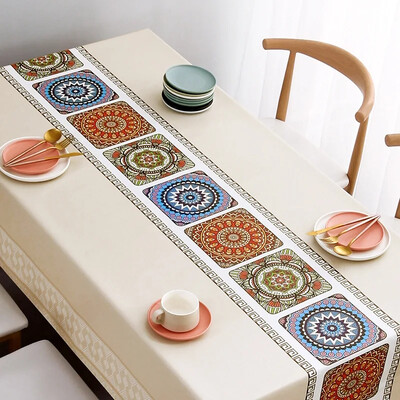 Nordic stílusú terítő varrás színű vízálló étkezőasztal fedő esküvői parti Négyszögletű terítő otthoni konyha dekoráció